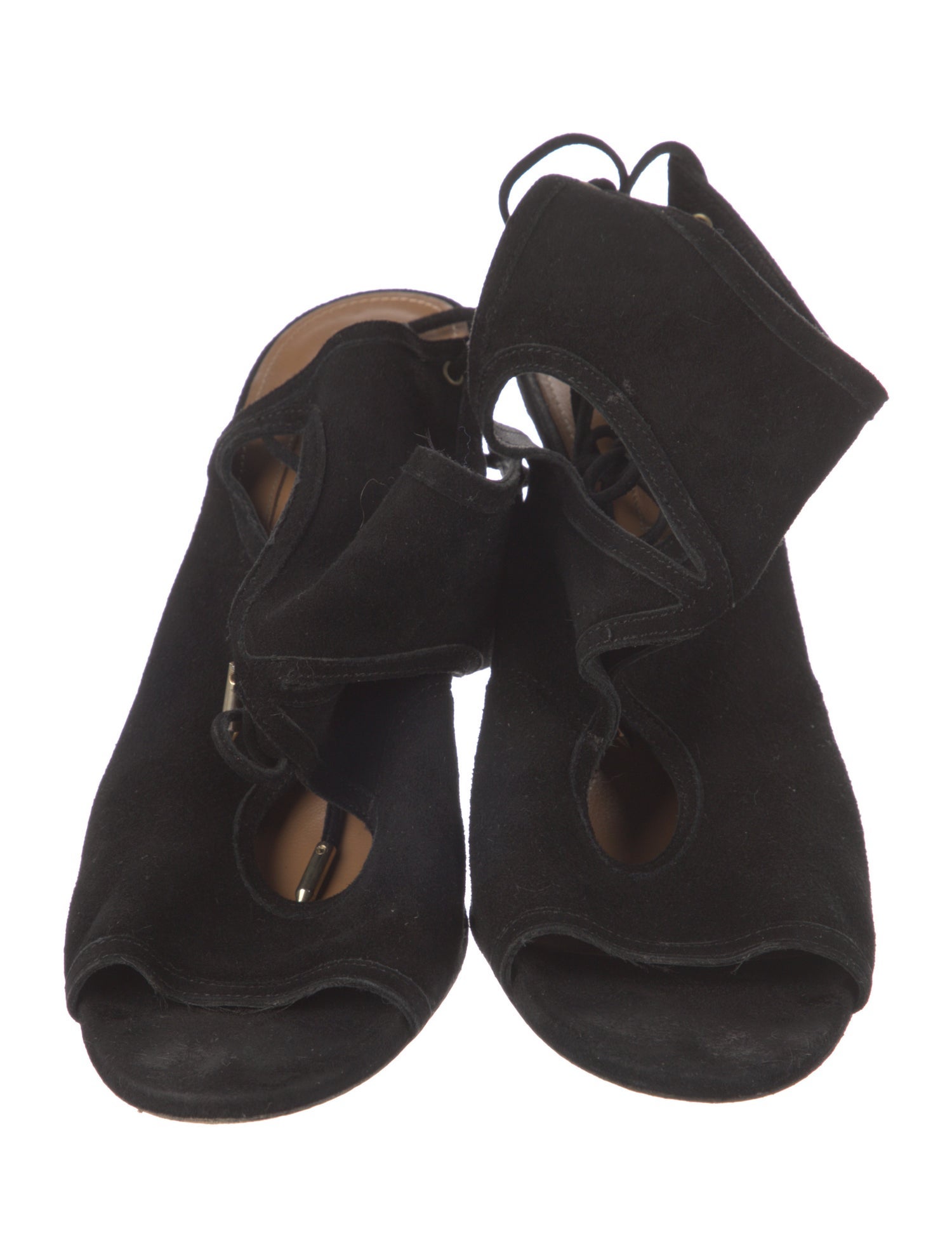 Aquazzura Suede Cutout Accent Sandals